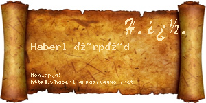 Haberl Árpád névjegykártya