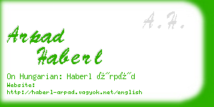 arpad haberl business card